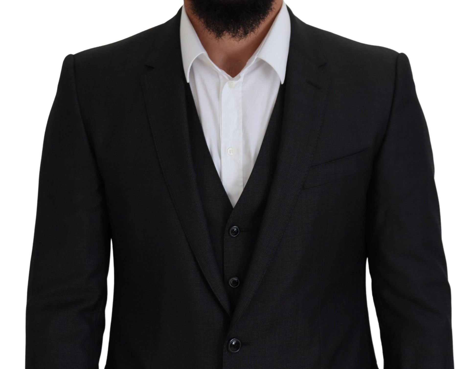 Grauer MARTINI 3-teiliger Slim Fit Anzug