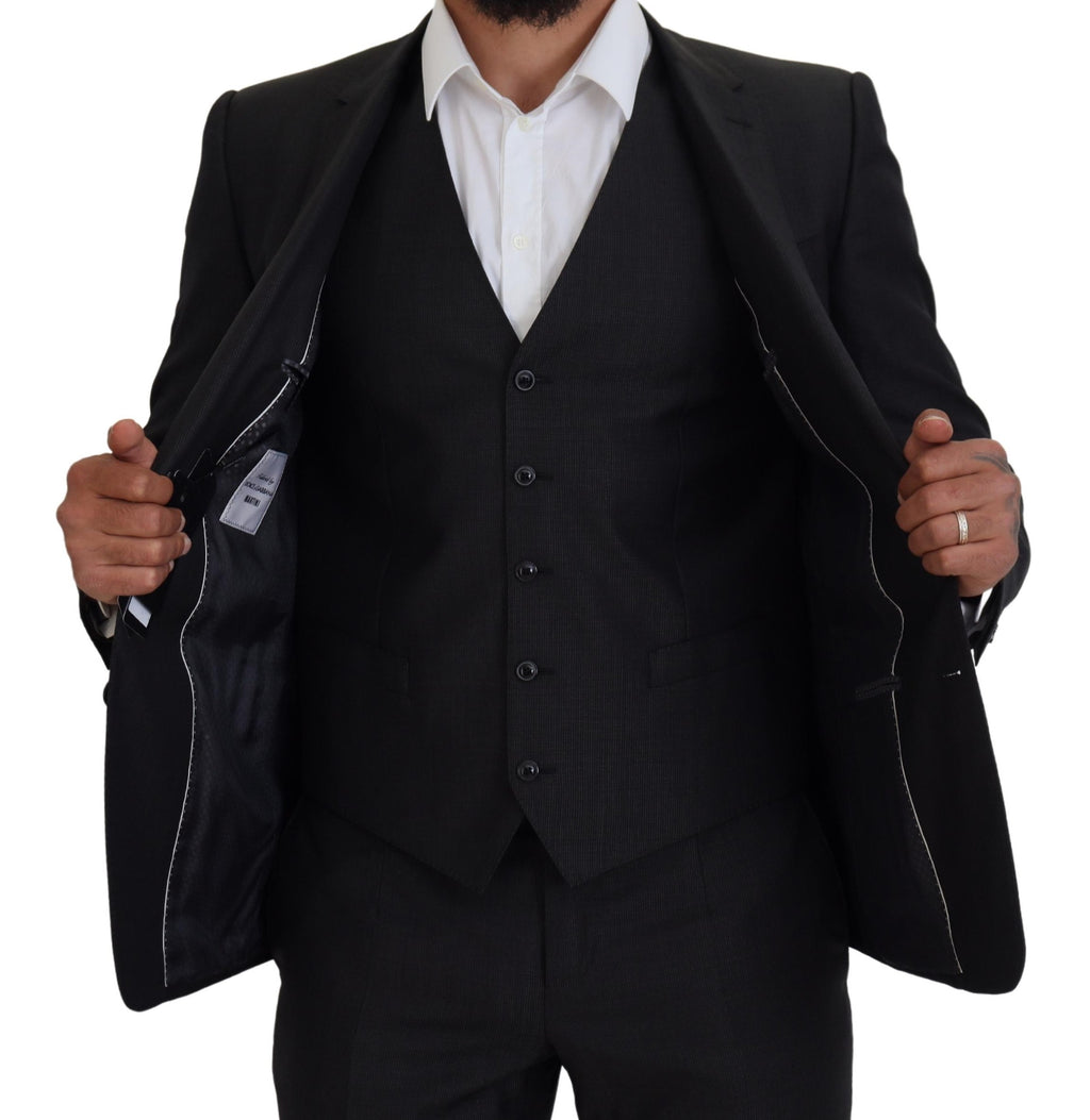 Grauer MARTINI 3-teiliger Slim Fit Anzug