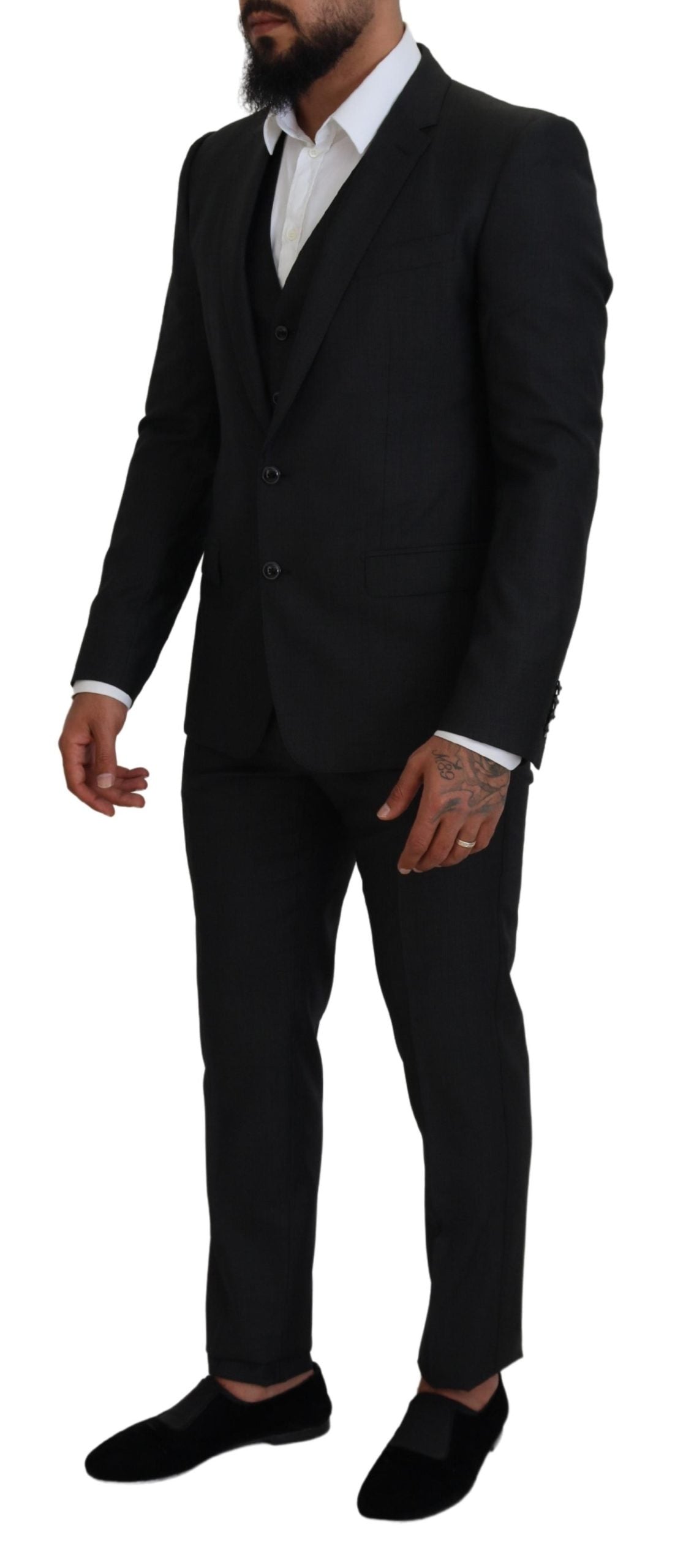 Grauer MARTINI 3-teiliger Slim Fit Anzug
