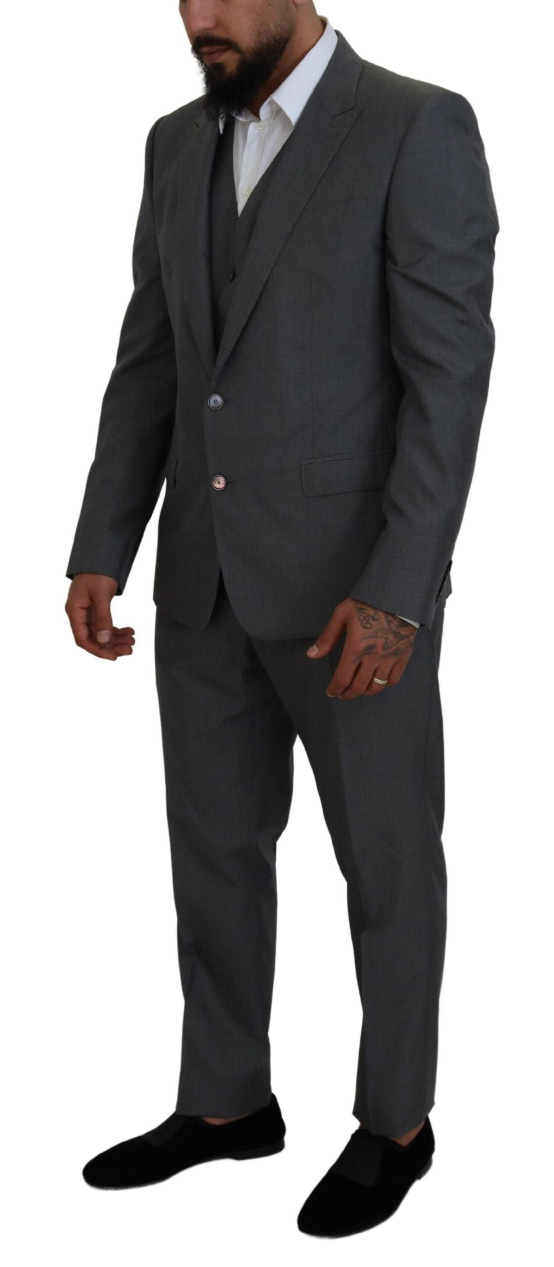 Grauer MARTINI 3-teiliger Slim Fit Anzug