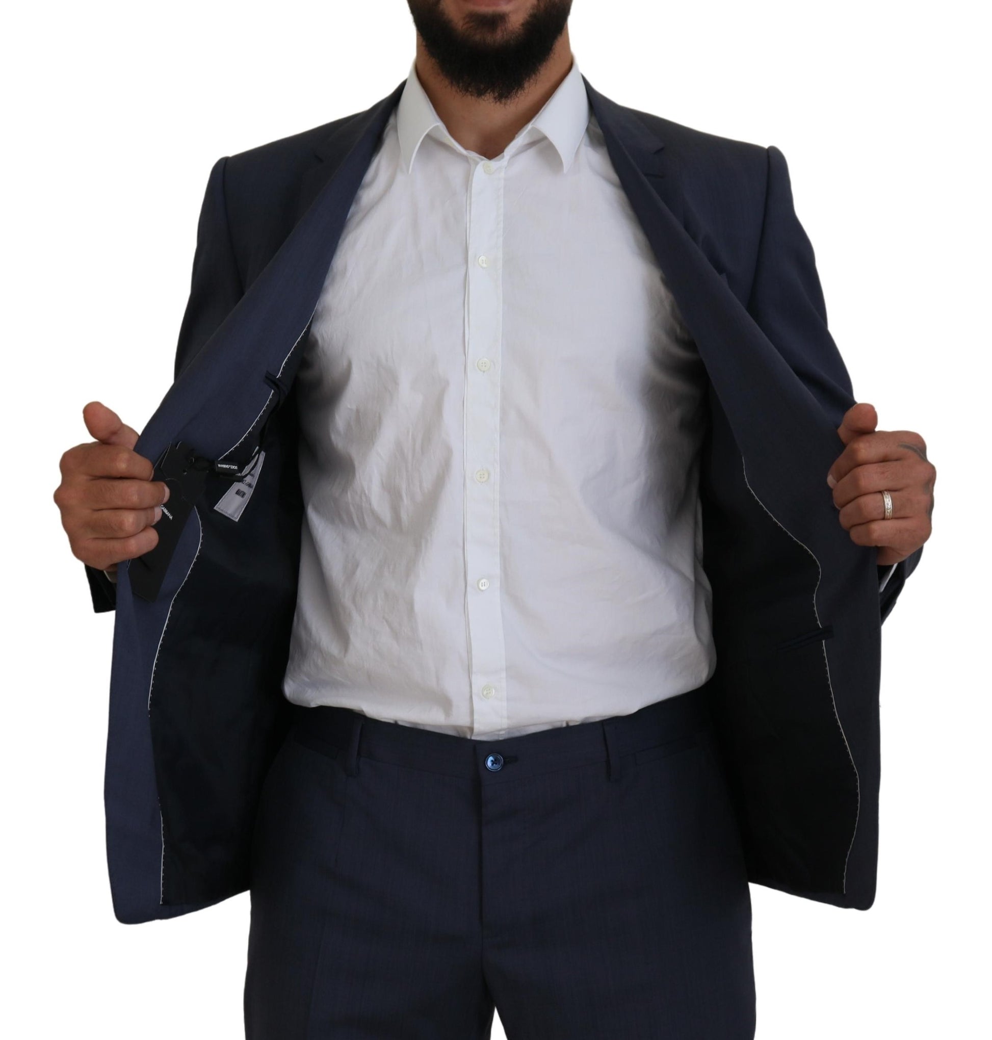 Blauer MARTINI 2-teiliger Slim Fit Anzug aus Wolle