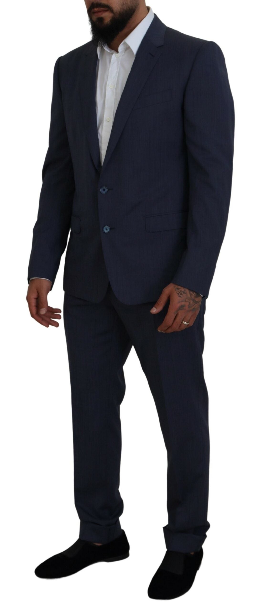 Blauer MARTINI 2-teiliger Slim Fit Anzug aus Wolle