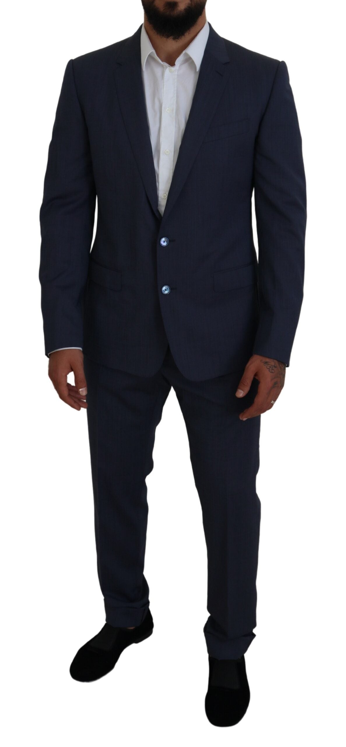 Blauer MARTINI 2-teiliger Slim Fit Anzug aus Wolle