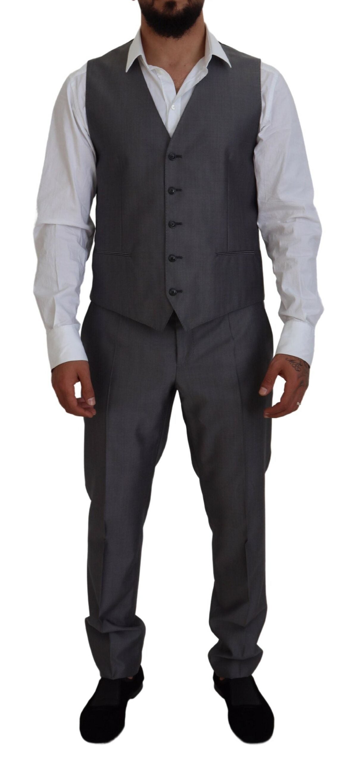 Grauer 3-teiliger Slim Fit-Anzug SICILIA