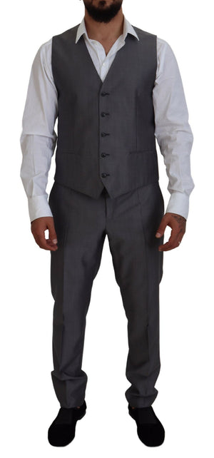 Grauer 3-teiliger Slim Fit-Anzug SICILIA