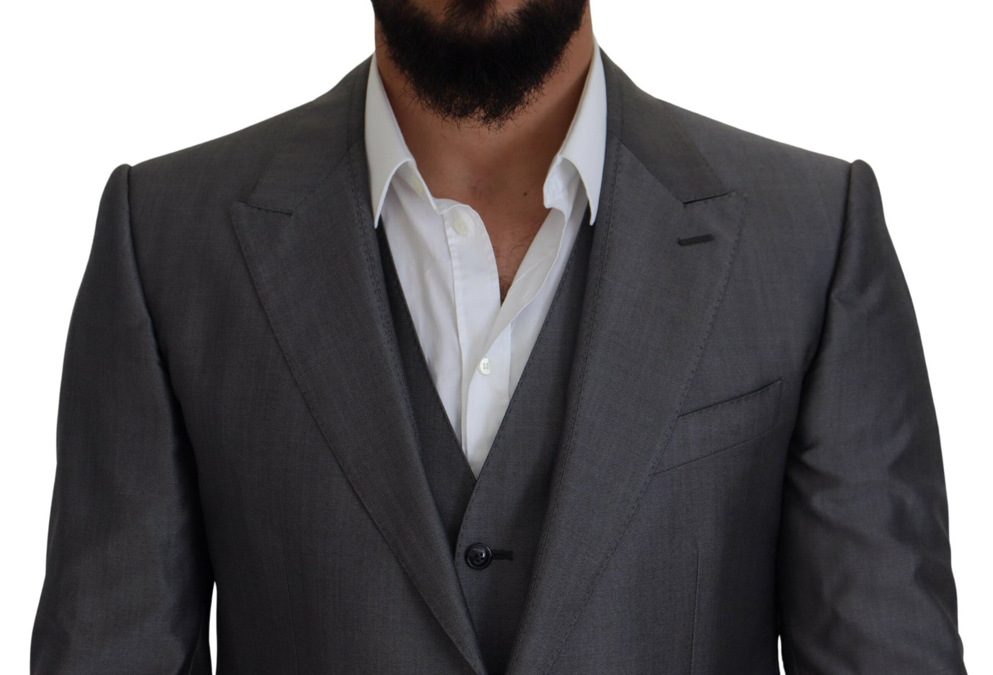 Grauer 3-teiliger Slim Fit-Anzug SICILIA