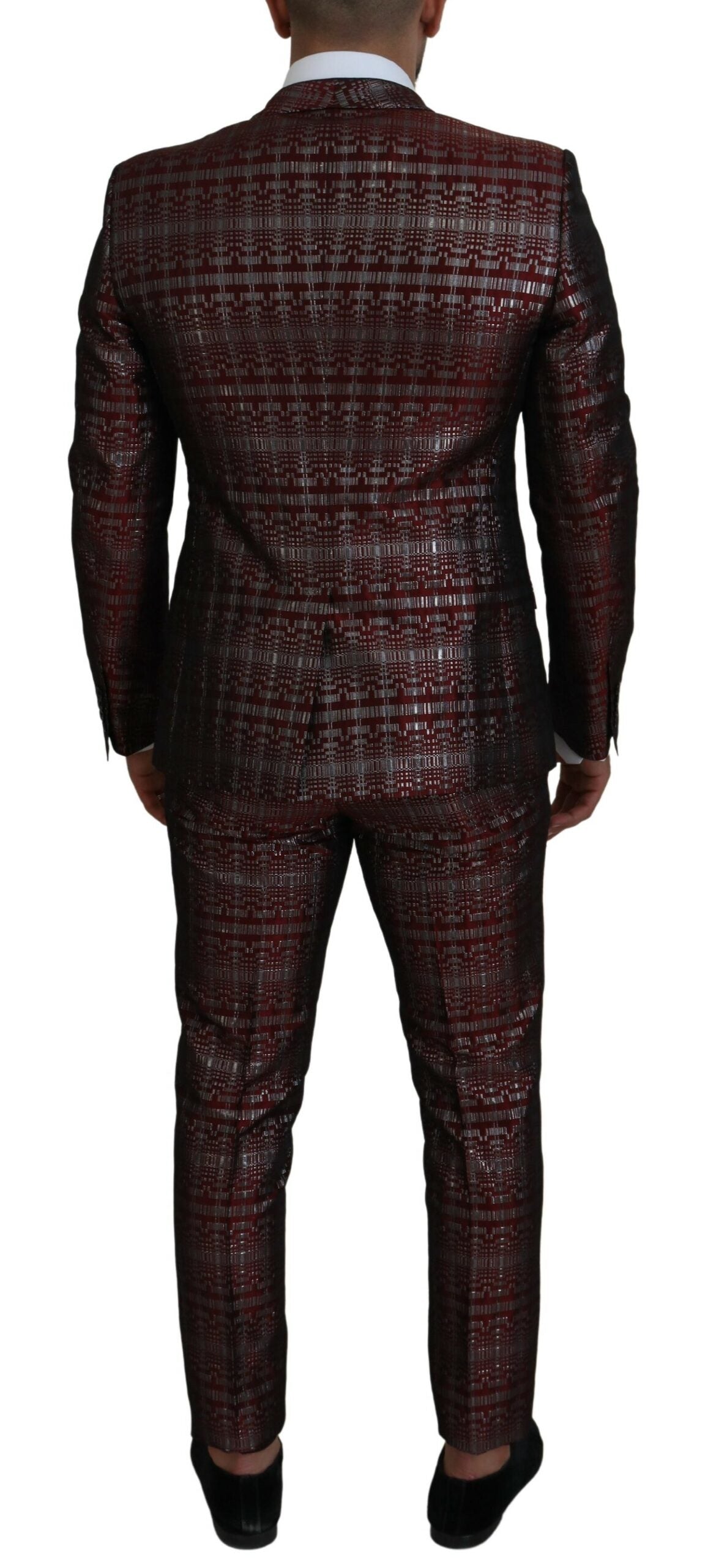 Bordeaux Silber GOLD Slim Fit Anzug
