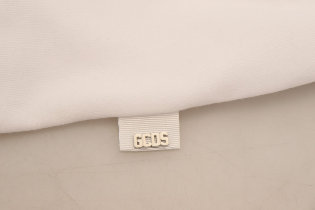 Weißes Baumwoll-T-Shirt mit kurzen Ärmeln und Logo-Print