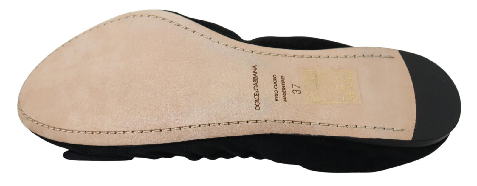 Flache Slip-On-Ballettschuhe aus schwarzem Wildleder