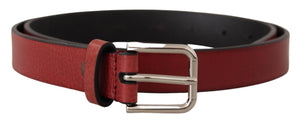 Kastanienbrauner Vitello-Ledergürtel mit silbernem Metall