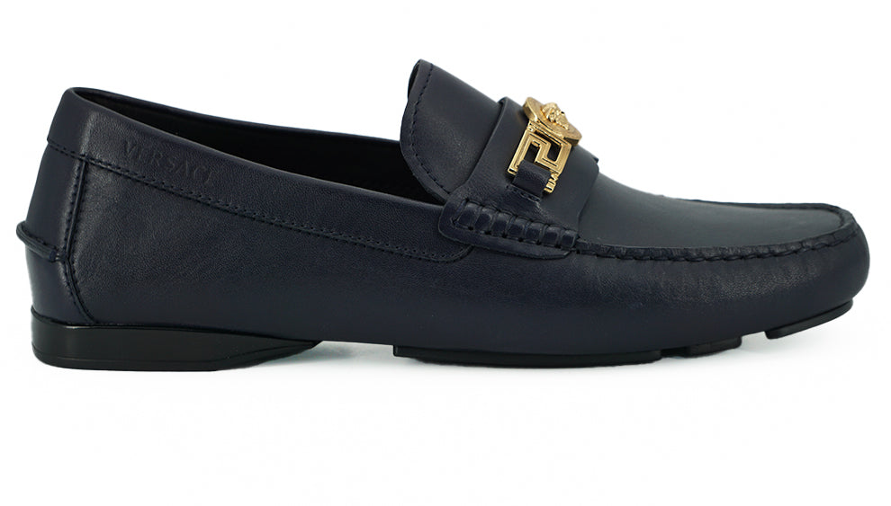 Elegante Loafer aus marineblauem Kalbsleder