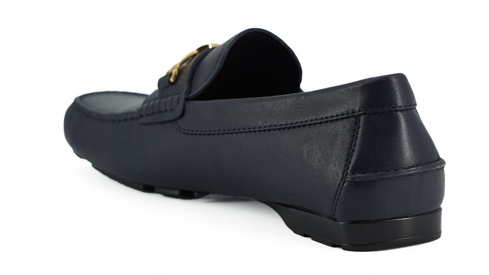 Elegante Loafer aus marineblauem Kalbsleder