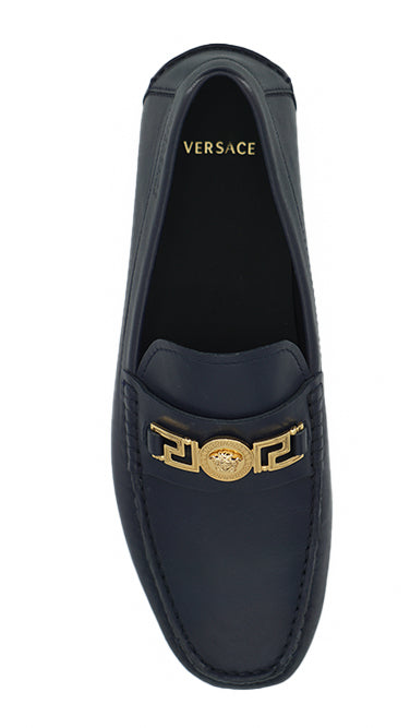 Elegante Loafer aus marineblauem Kalbsleder