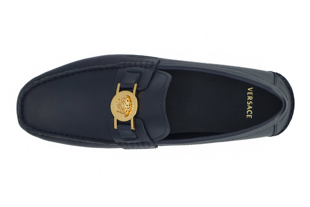 Elegante Loafer aus marineblauem Kalbsleder
