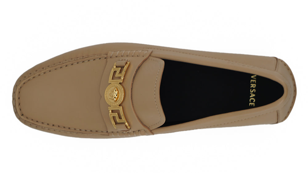 Exquisite Medusa-Loafer aus goldfarbenem Leder