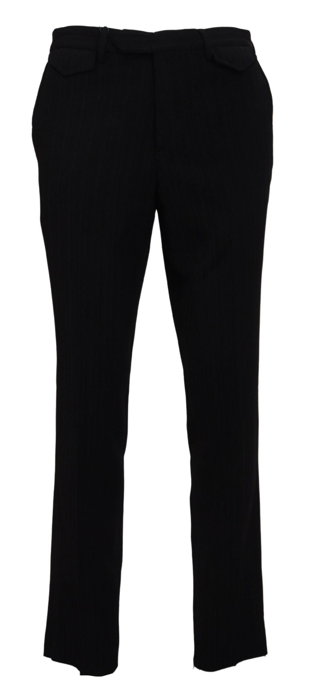 Schwarze formelle Hose aus Baumwolle mit gerader Passform für Herren