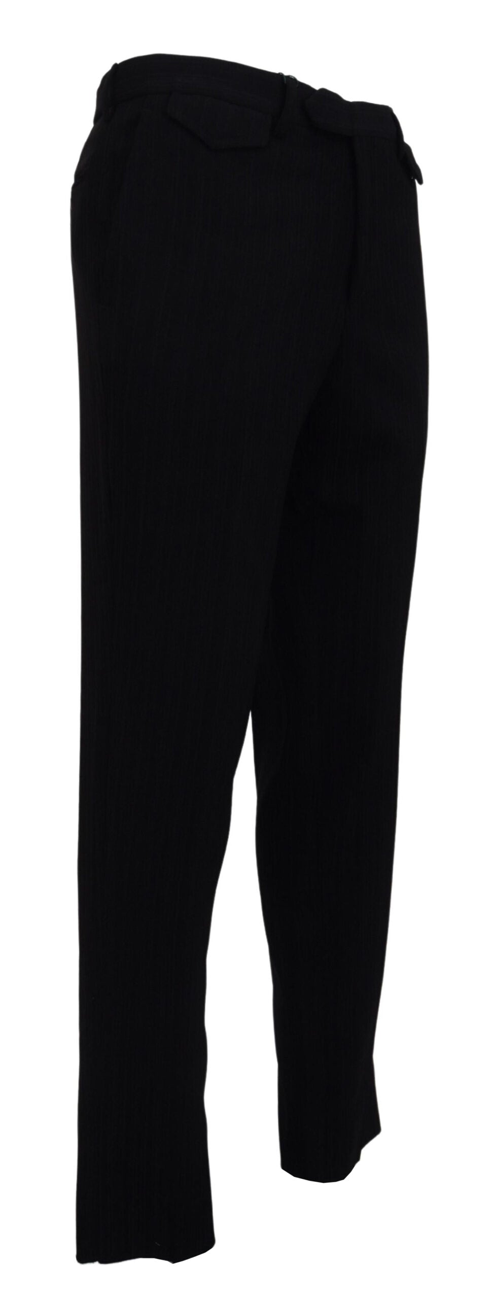 Schwarze formelle Hose aus Baumwolle mit gerader Passform für Herren
