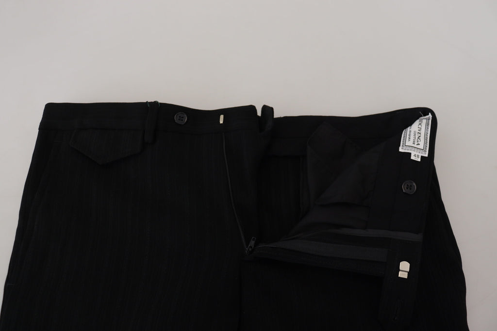 Schwarze formelle Hose aus Baumwolle mit gerader Passform für Herren