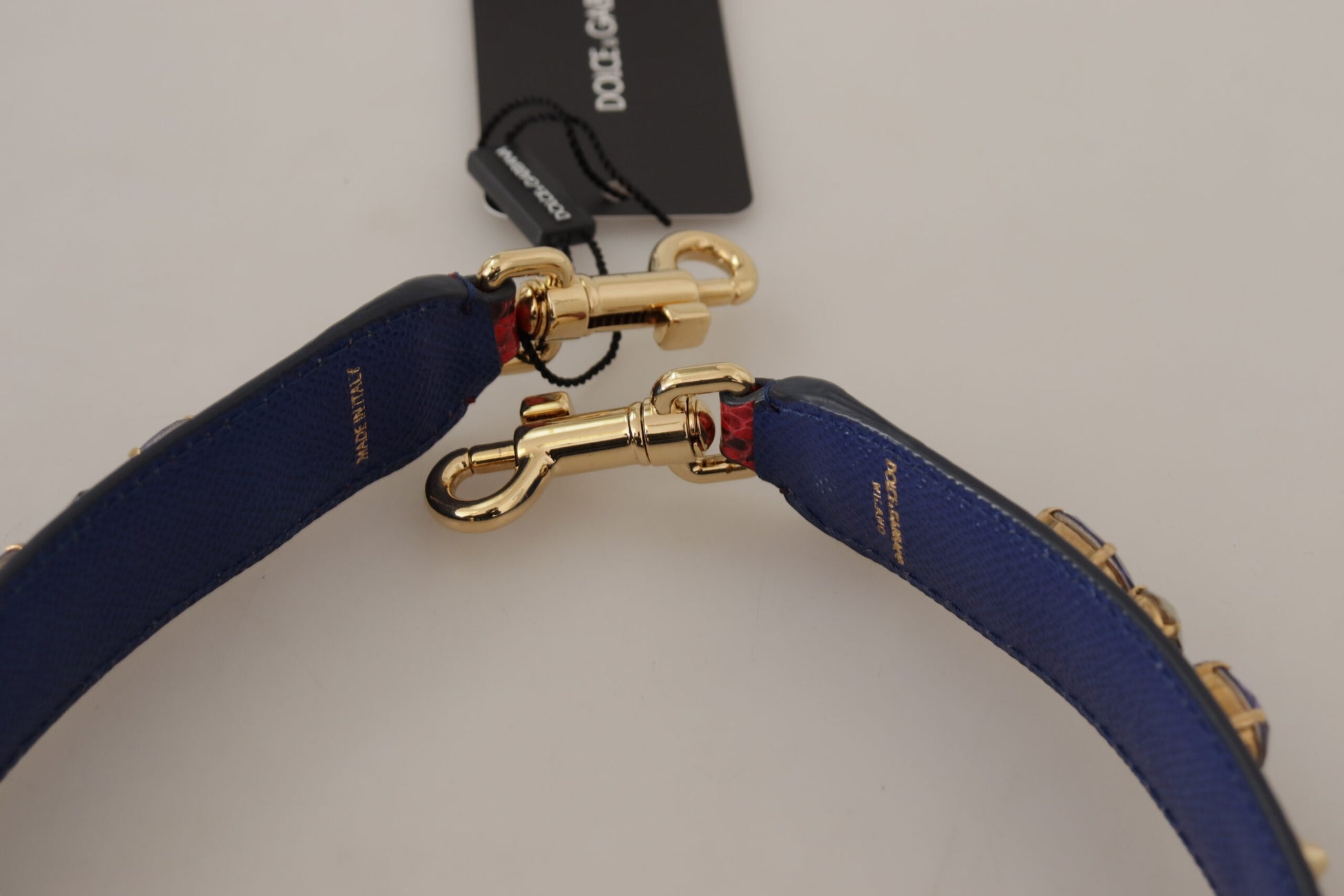 Roter Schultergurt für Taschen aus exotischem Leder mit Kristallen