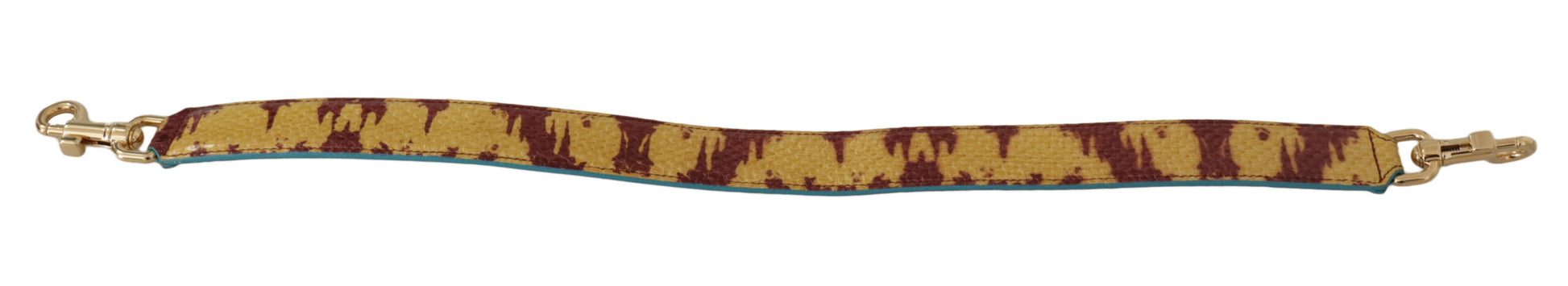 Gelb-roter Schultergurt aus goldfarbenem Leder