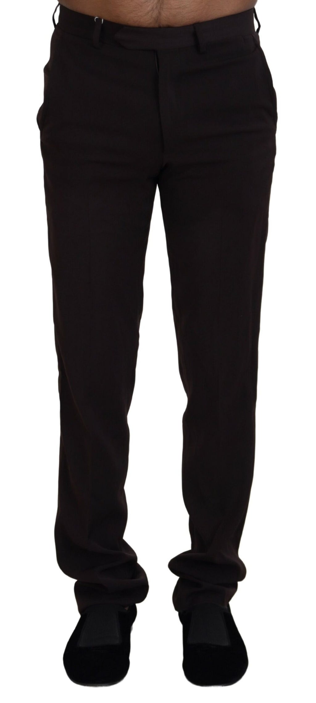 Braune, gerade geschnittene Herrenhose