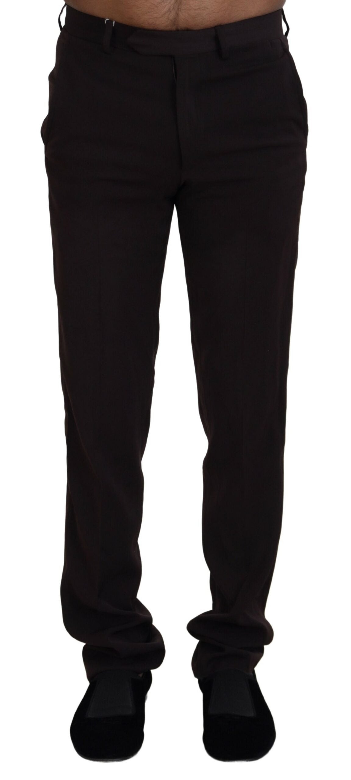 Braune, gerade geschnittene Herrenhose