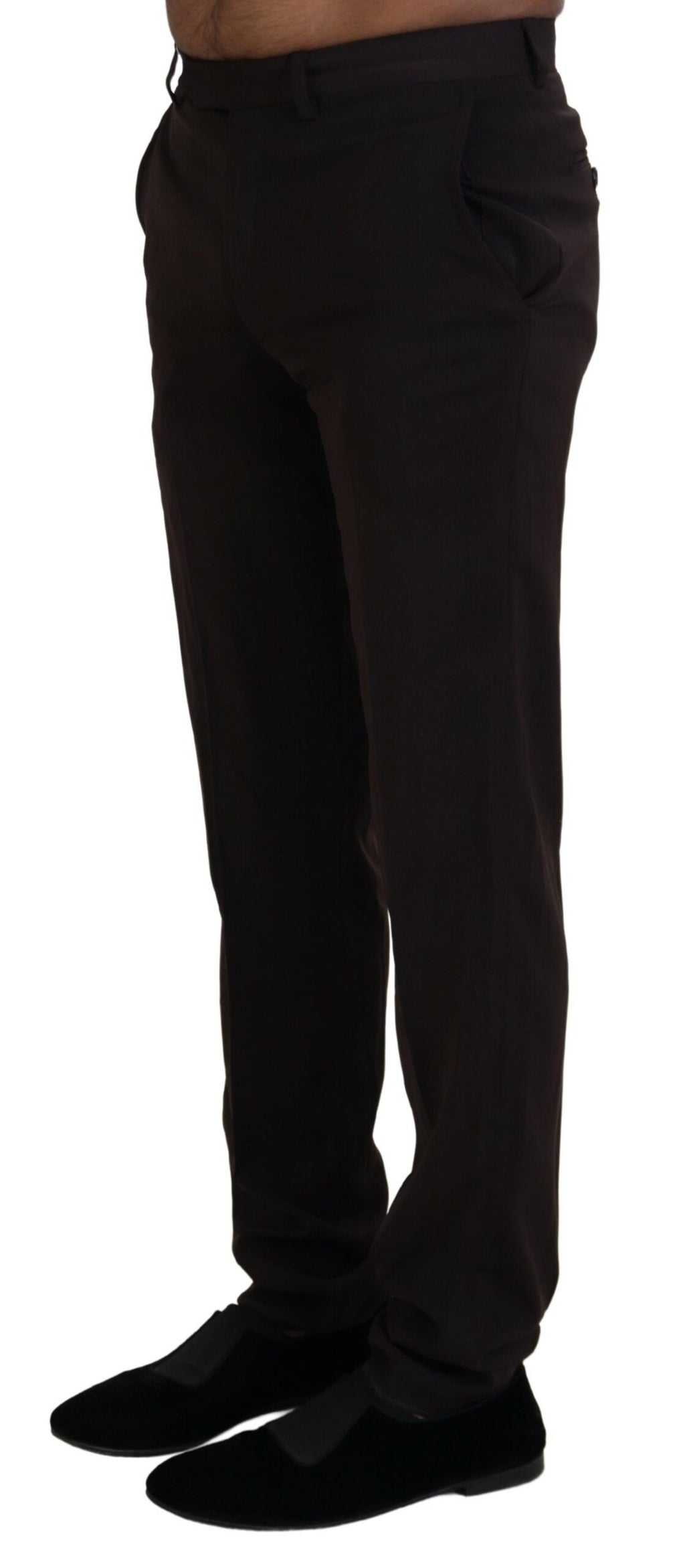 Braune, gerade geschnittene Herrenhose
