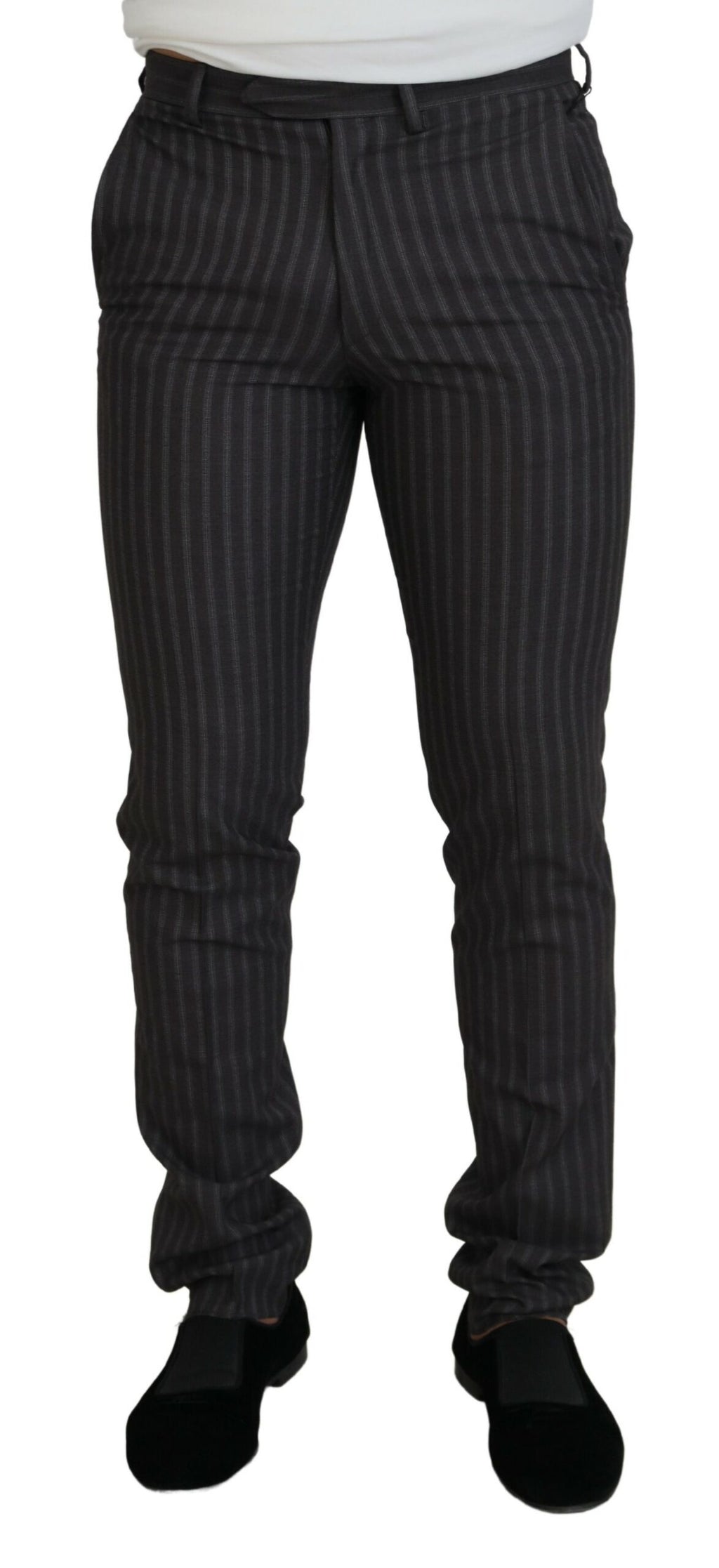 Braune Streifen Slim Fit Herrenhose