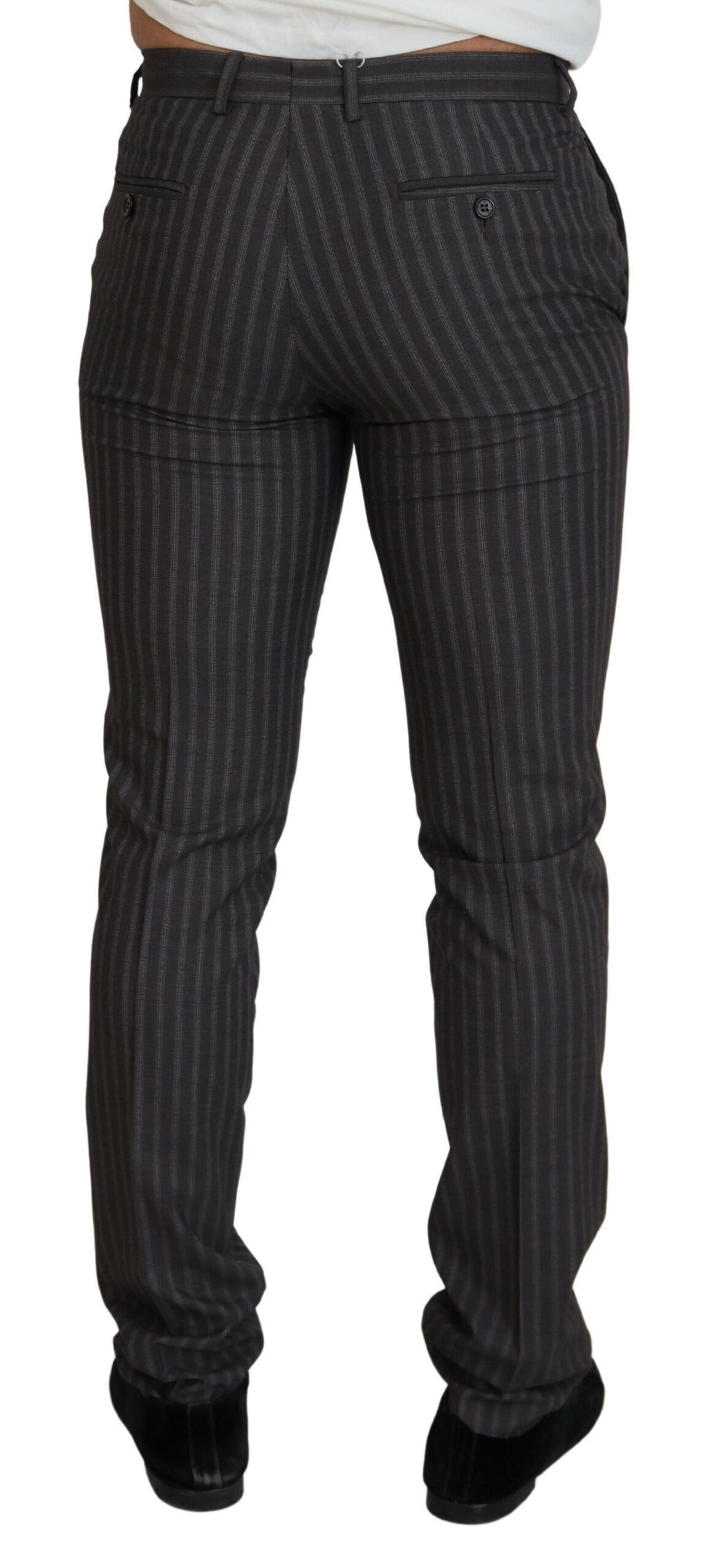 Braune Streifen Slim Fit Herrenhose