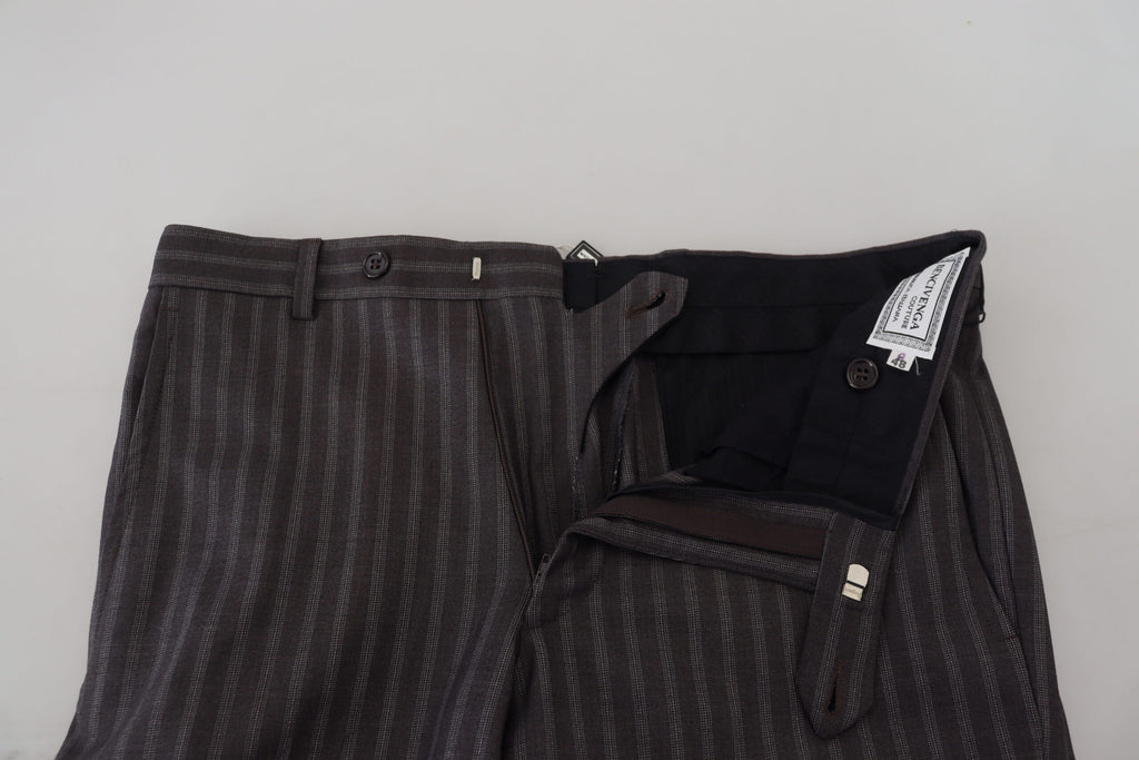 Braune Streifen Slim Fit Herrenhose