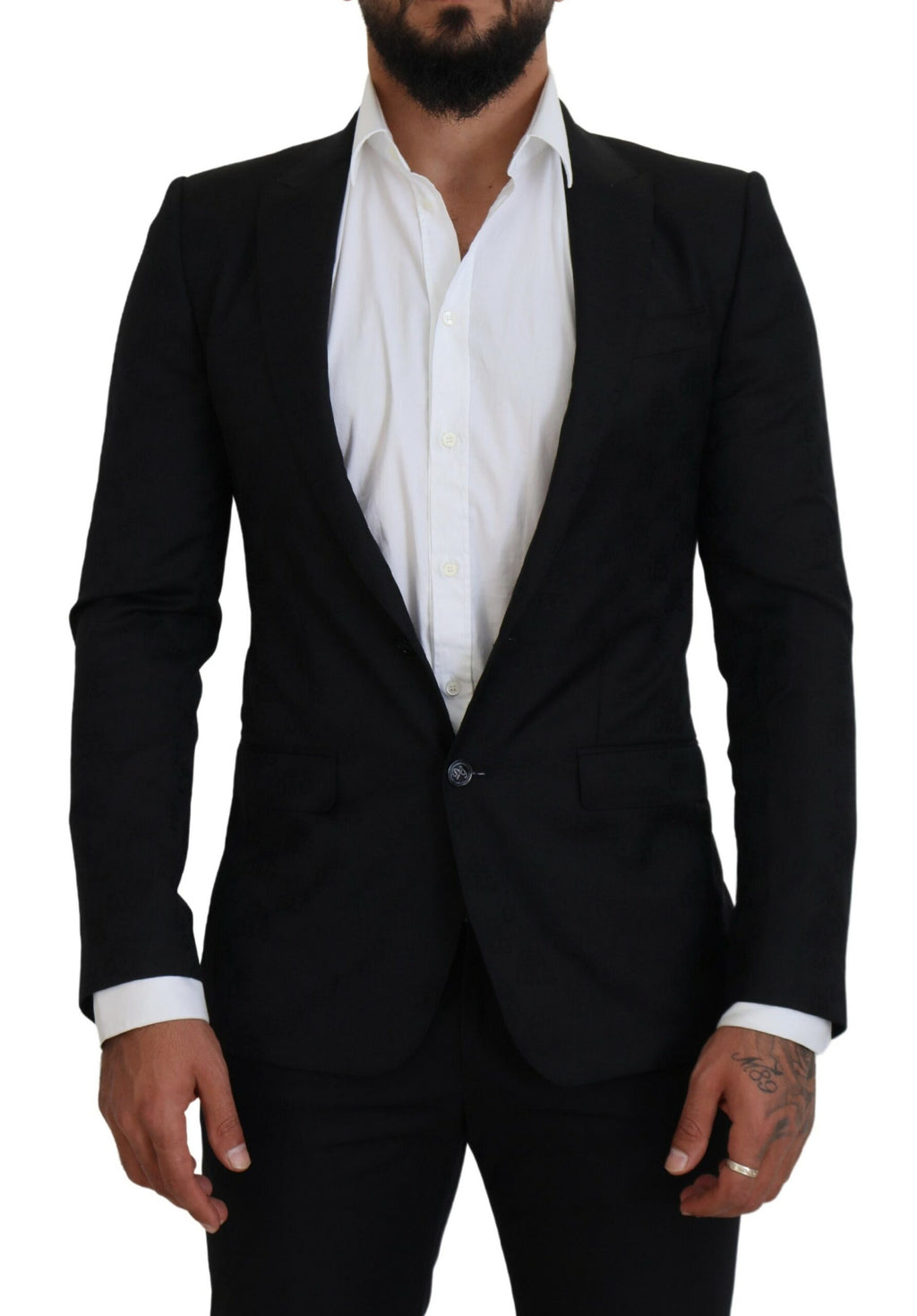 Schwarzer formeller Wollmantel Martini Blazer