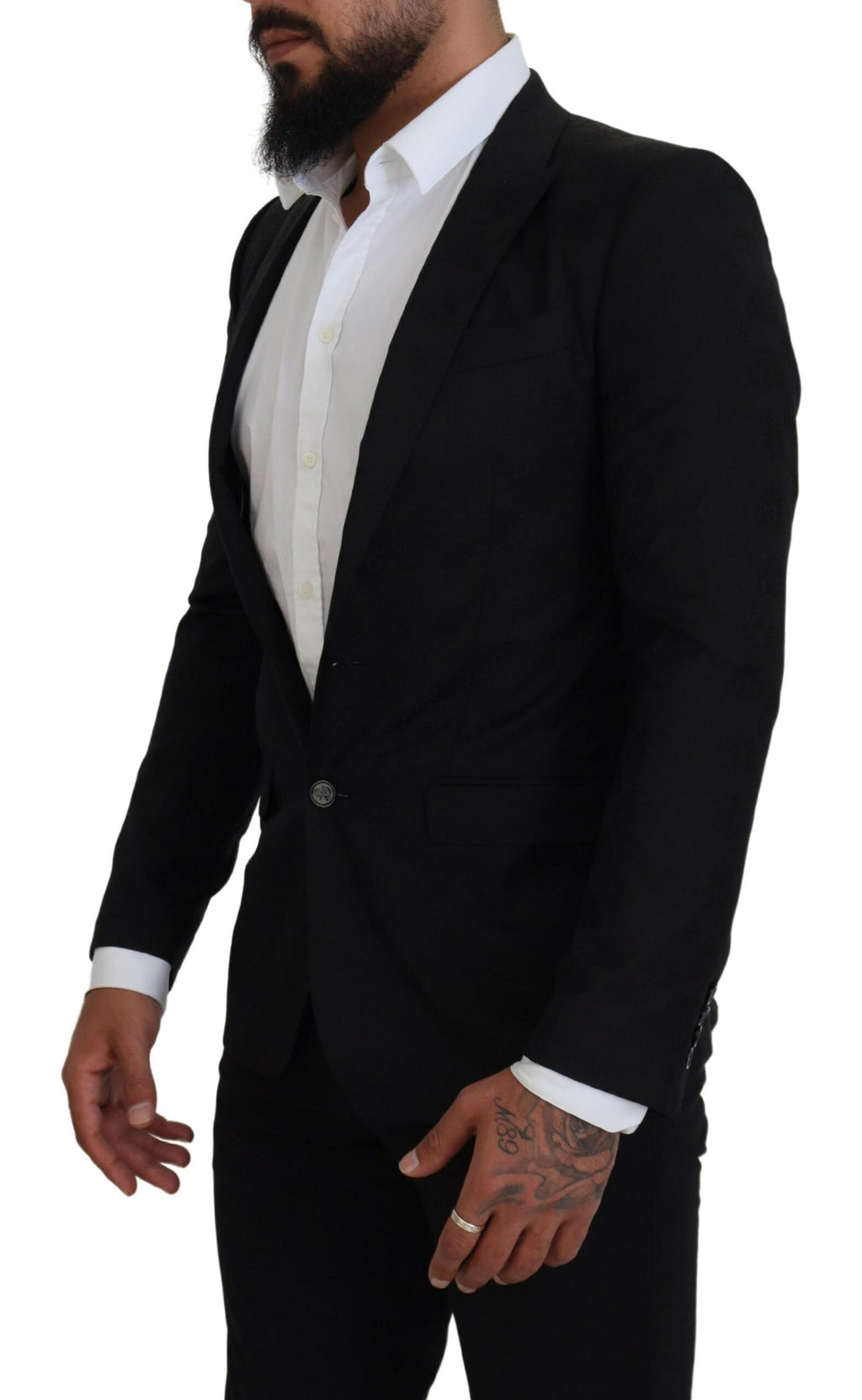 Schwarzer formeller Wollmantel Martini Blazer