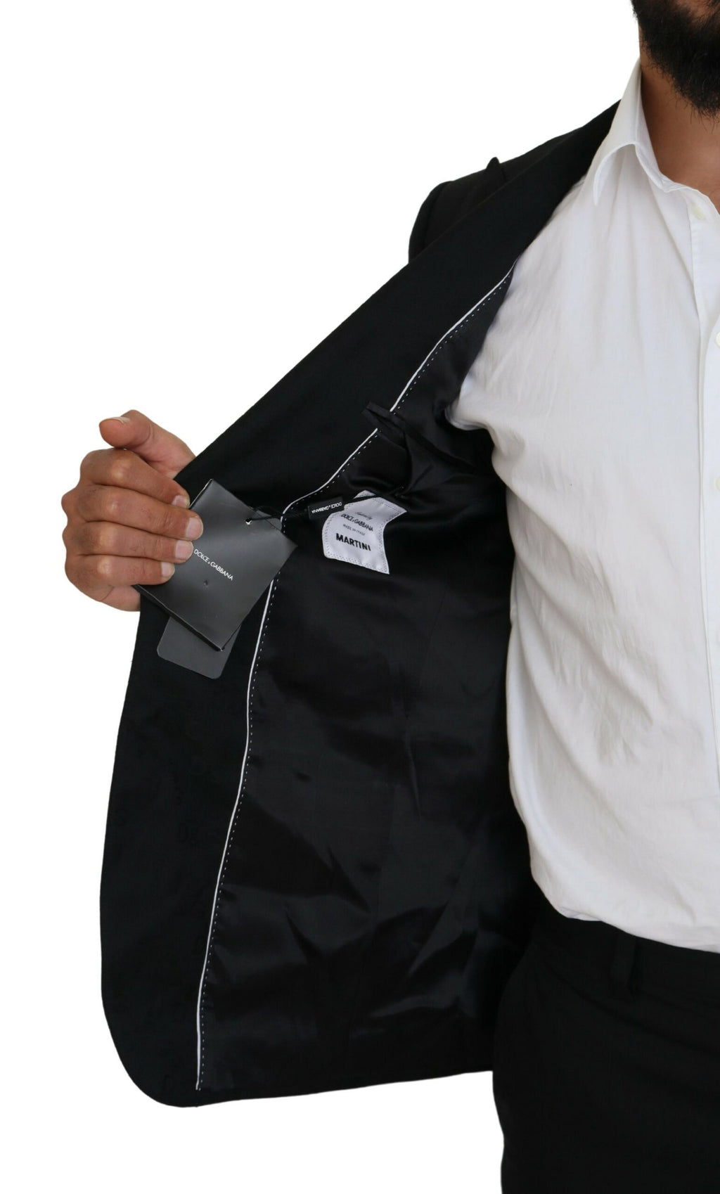Schwarzer formeller Wollmantel Martini Blazer