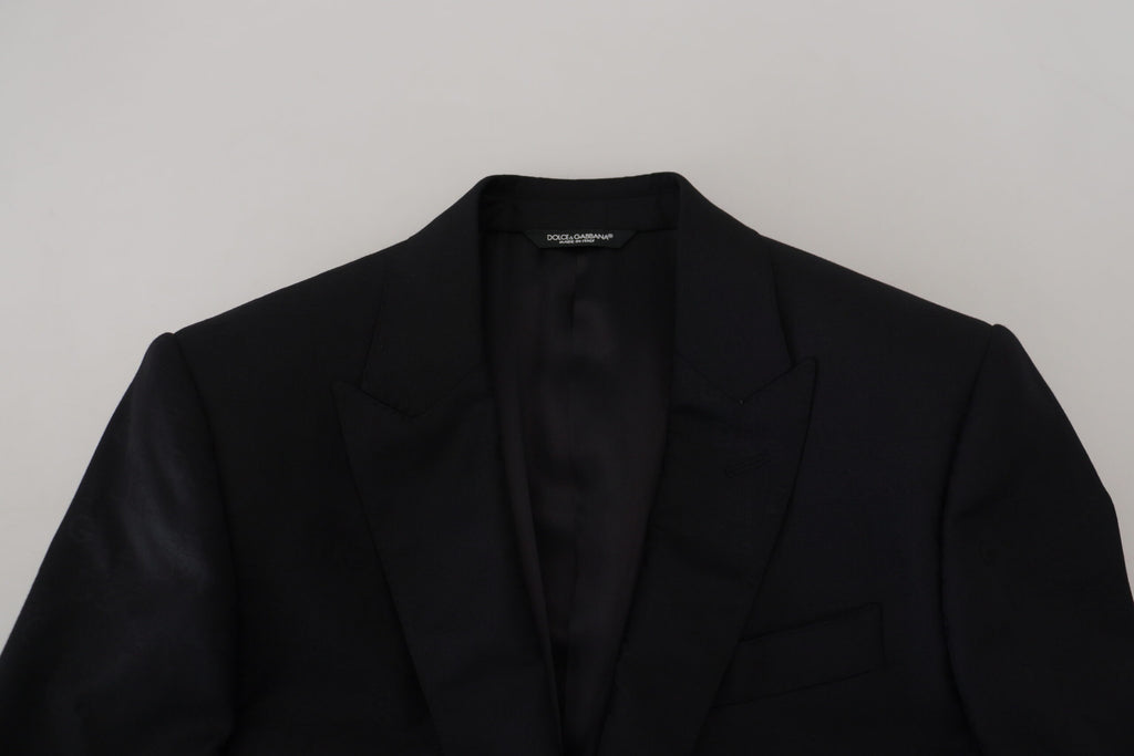Schwarzer formeller Wollmantel Martini Blazer