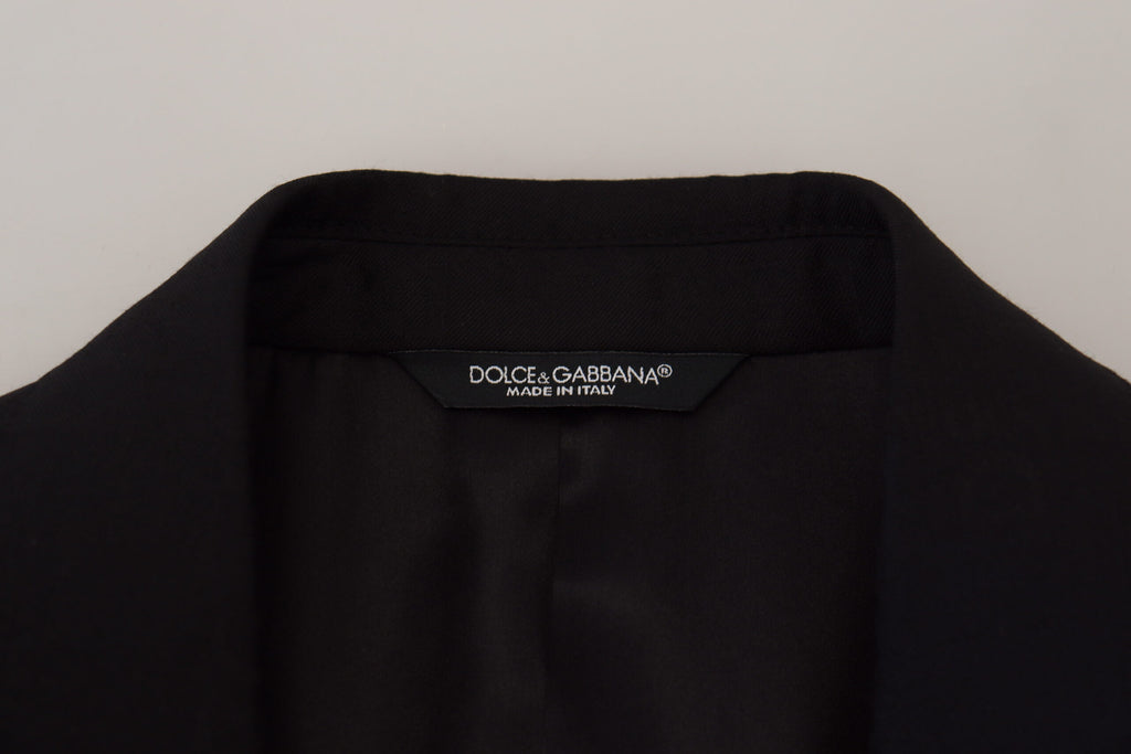 Schwarzer formeller Wollmantel Martini Blazer