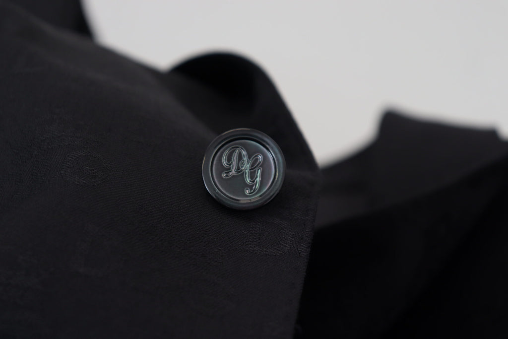 Schwarzer formeller Wollmantel Martini Blazer