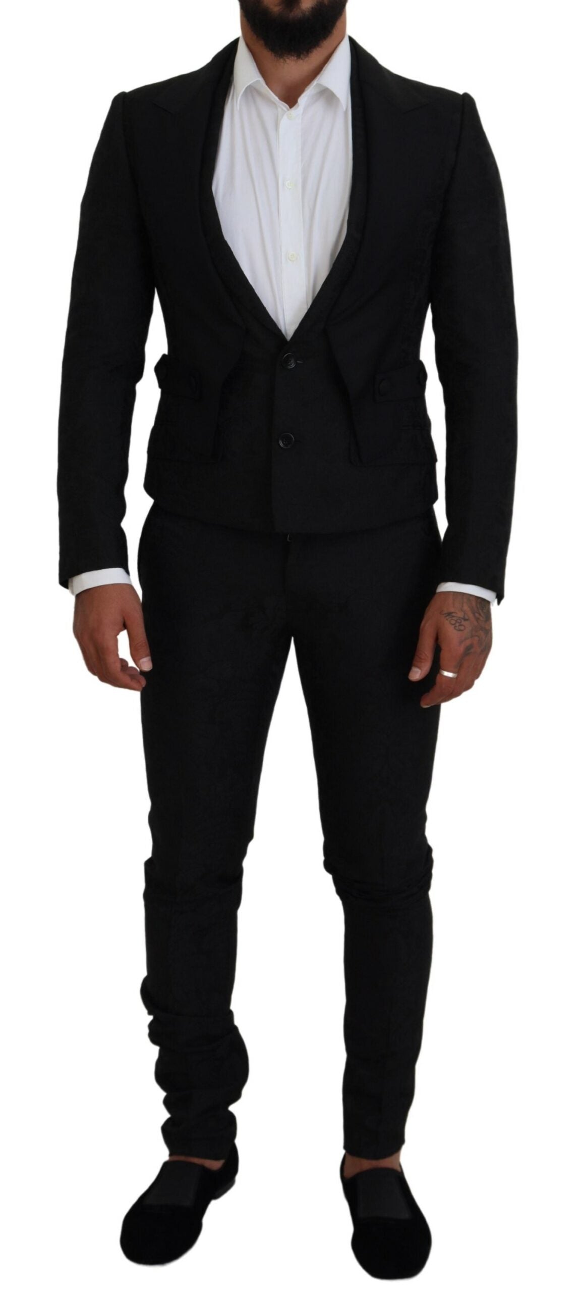 Schwarzer 2-teiliger MARTINI-Anzug aus Polyester für Herren
