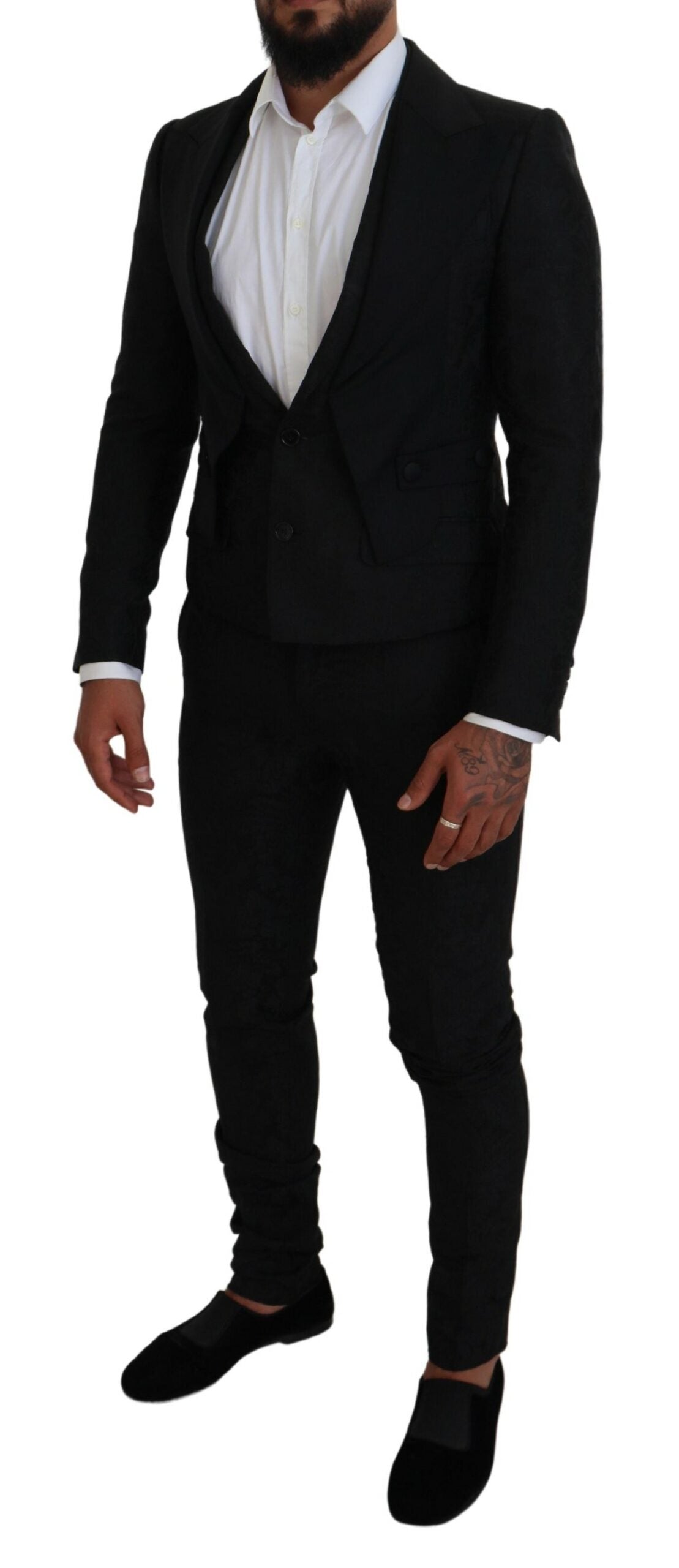 Schwarzer 2-teiliger MARTINI-Anzug aus Polyester für Herren