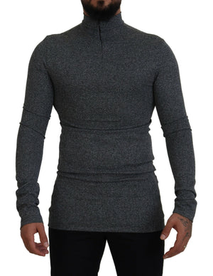 Dunkelgrauer Rollkragenpullover aus Nylon