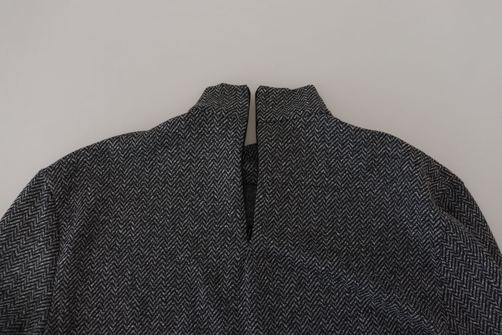 Dunkelgrauer Rollkragenpullover aus Nylon