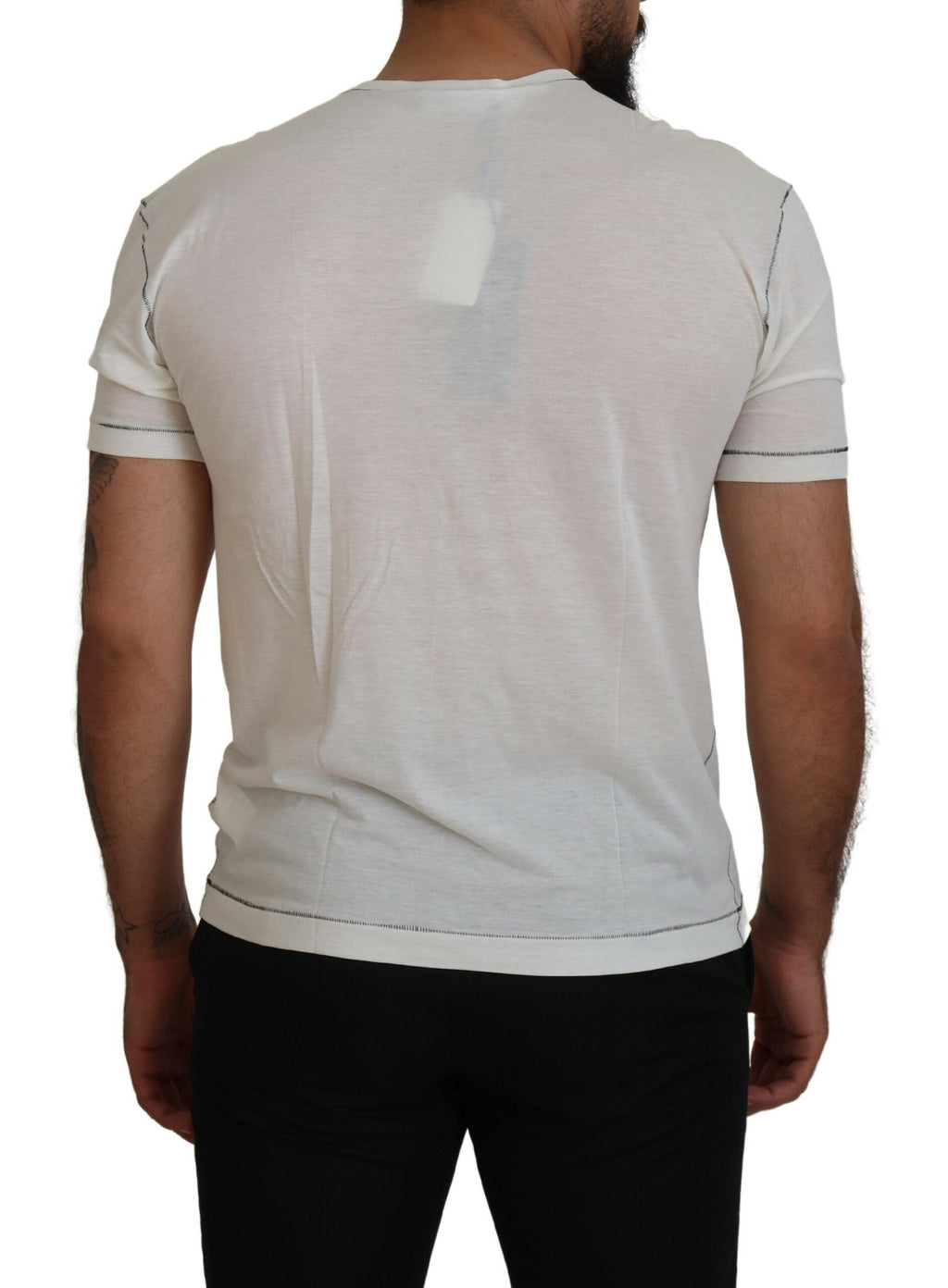 Weißes bedrucktes Kurzarm-T-Shirt für Herren