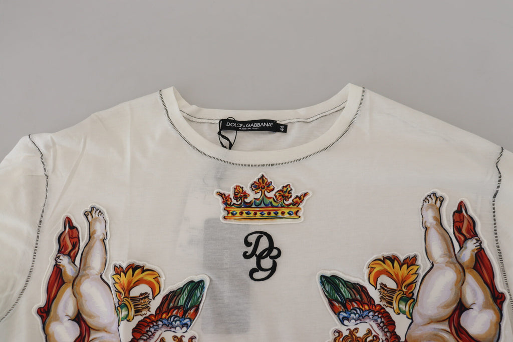 Weißes bedrucktes Kurzarm-T-Shirt für Herren