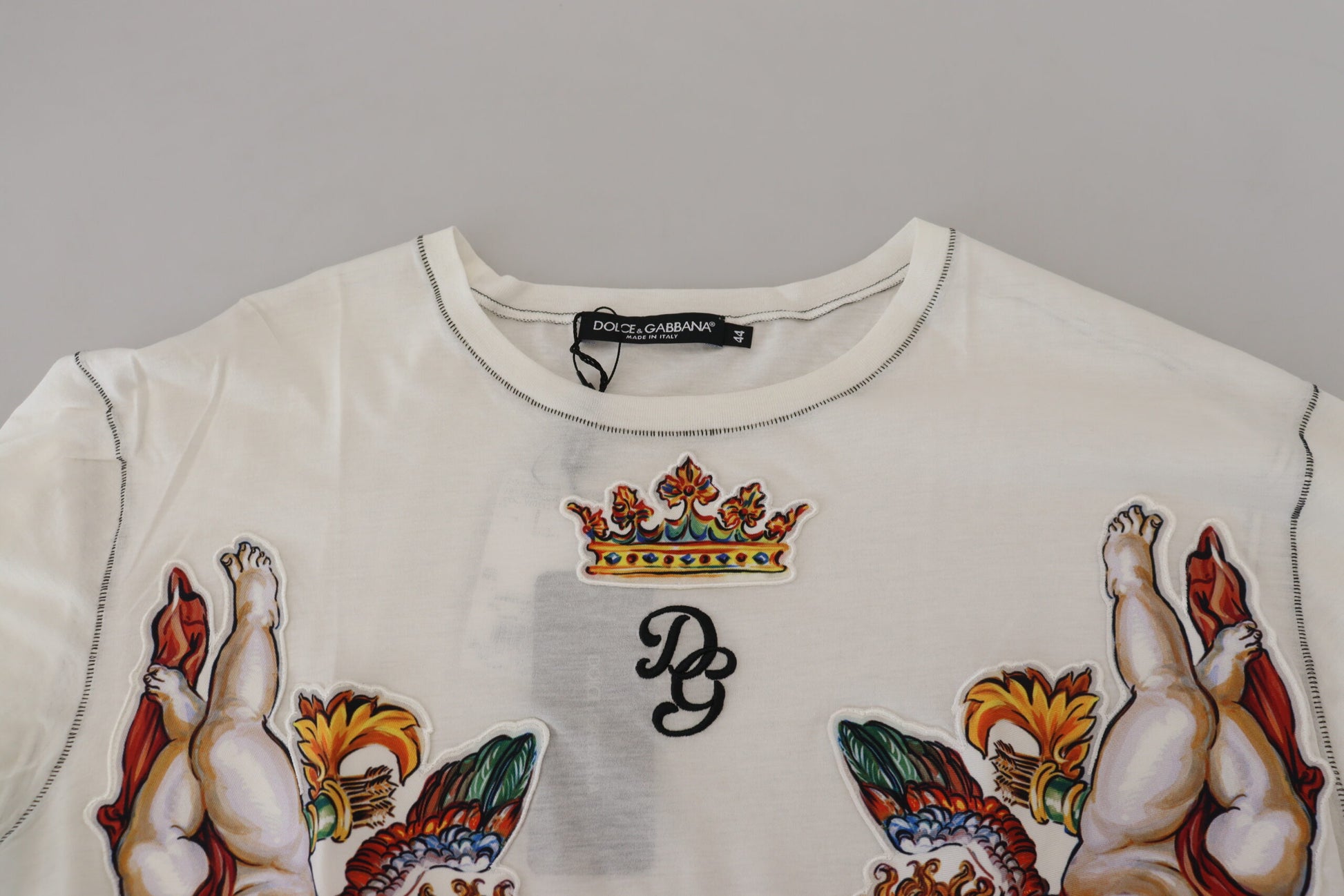 Weißes bedrucktes Kurzarm-T-Shirt für Herren