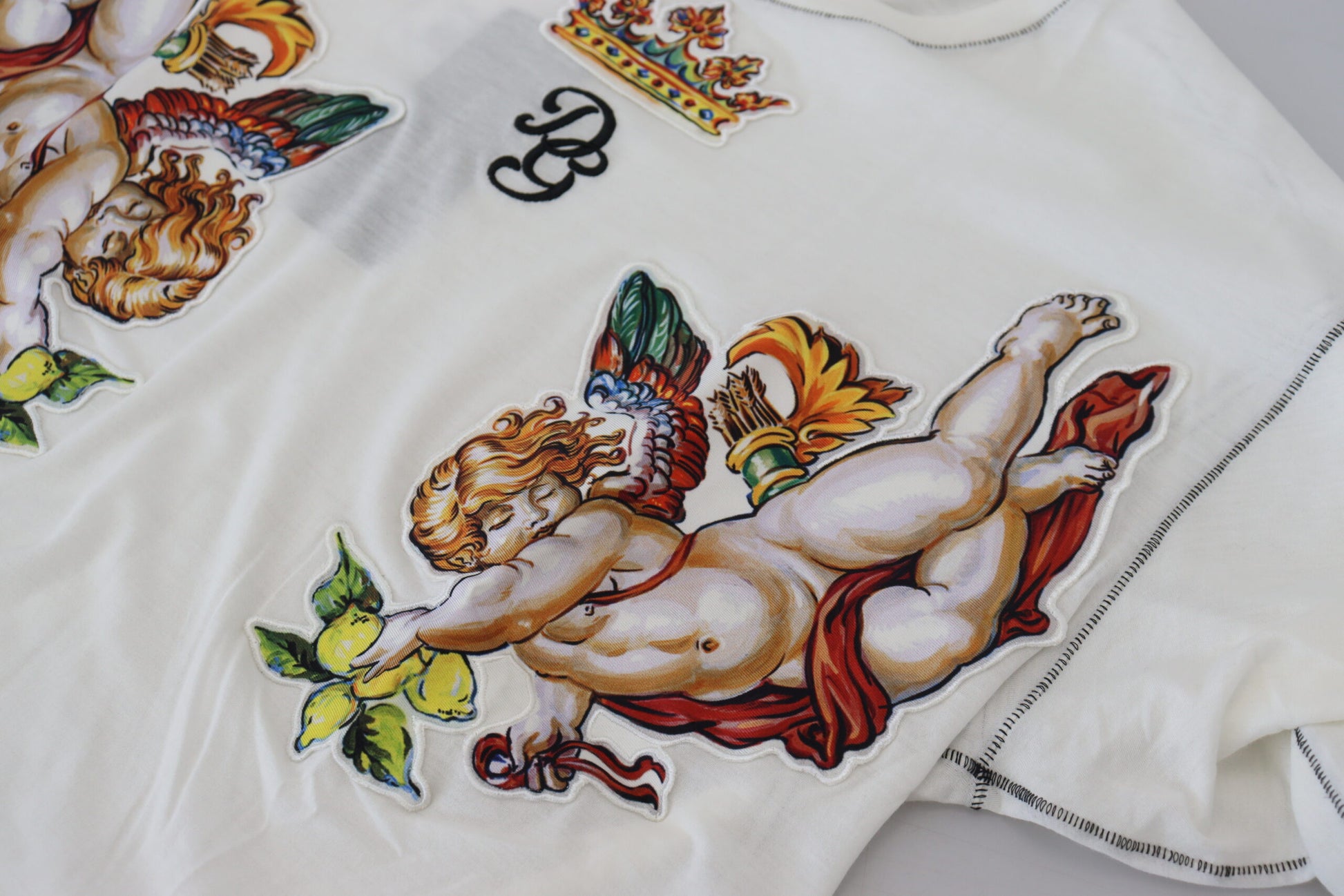 Weißes bedrucktes Kurzarm-T-Shirt für Herren