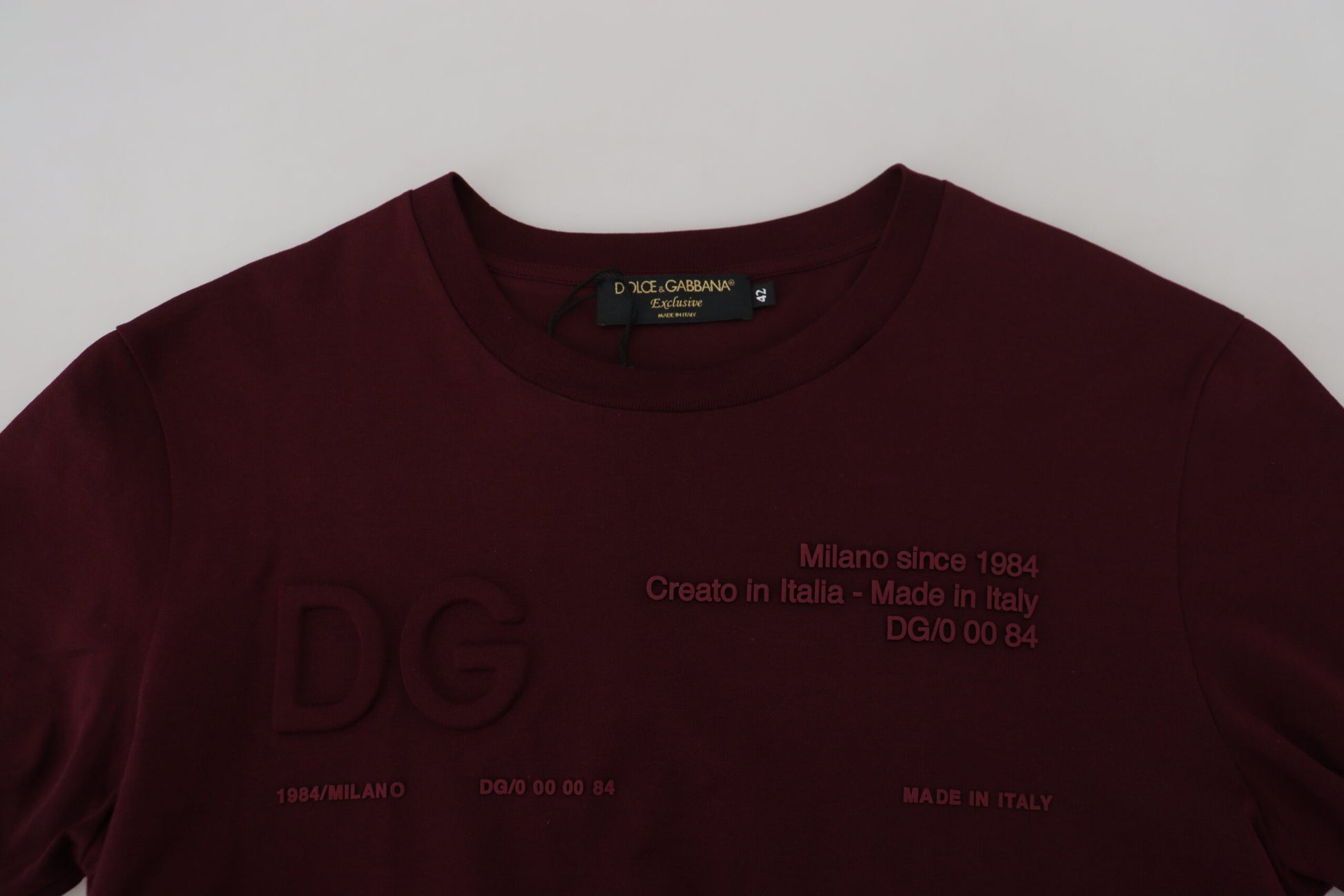 Kastanienbraunes bedrucktes Kurzarm-T-Shirt für Herren