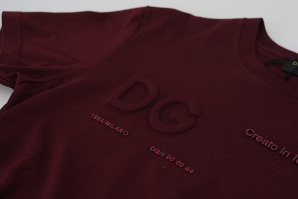 Kastanienbraunes bedrucktes Kurzarm-T-Shirt für Herren