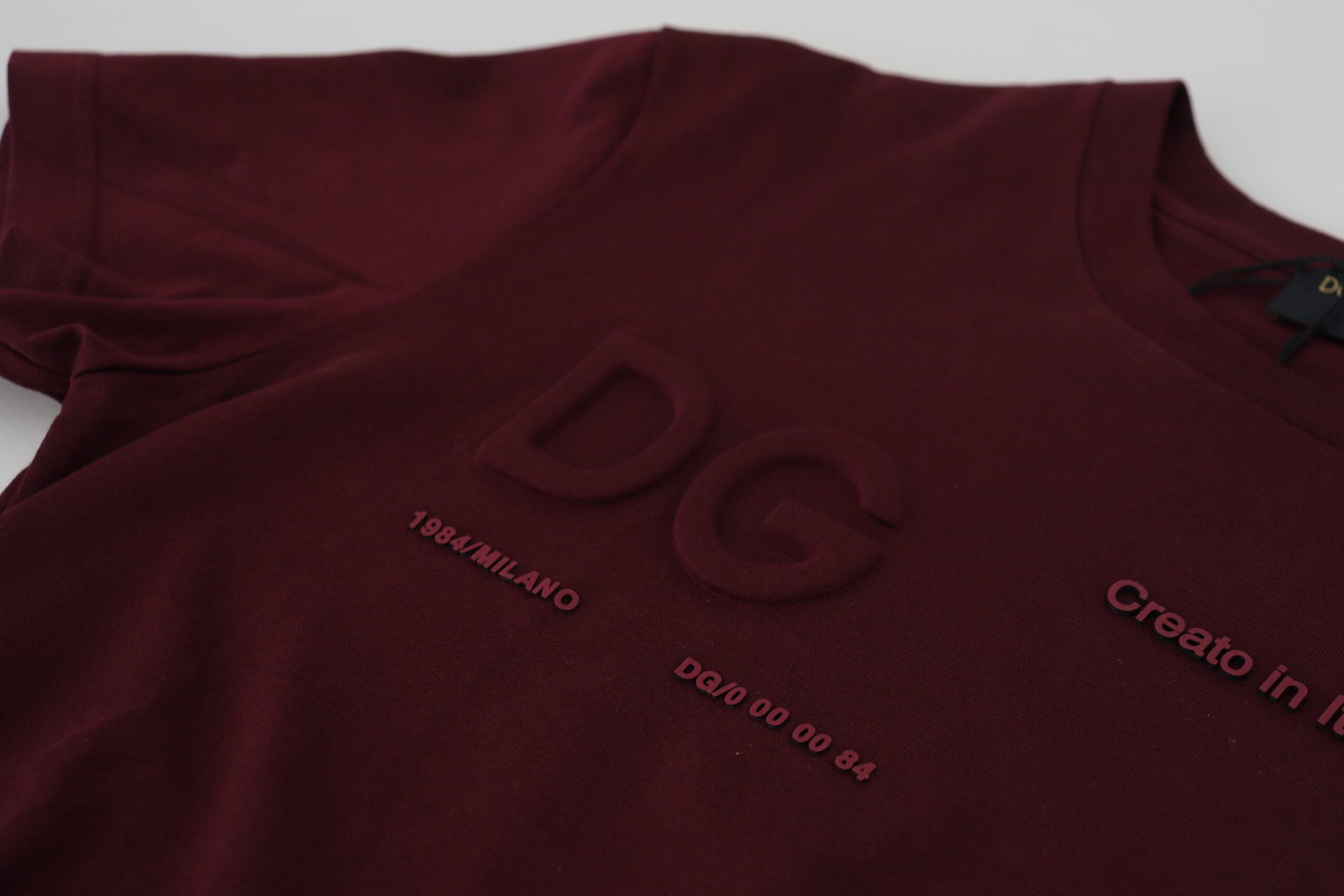Kastanienbraunes bedrucktes Kurzarm-T-Shirt für Herren