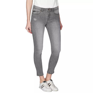 Graue Damenjeans aus Baumwolle