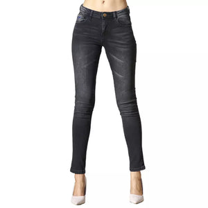 Schwarze Damenjeans aus Baumwolle