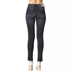 Schwarze Damenjeans aus Baumwolle